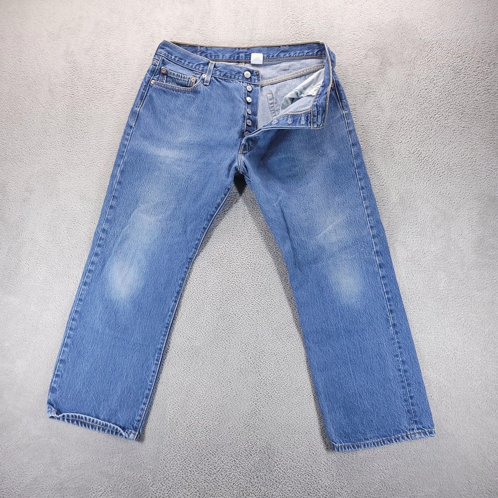 VTG Levis 501XX Jeans Mens 34x27 Blue Straight Button Fly Y2K
